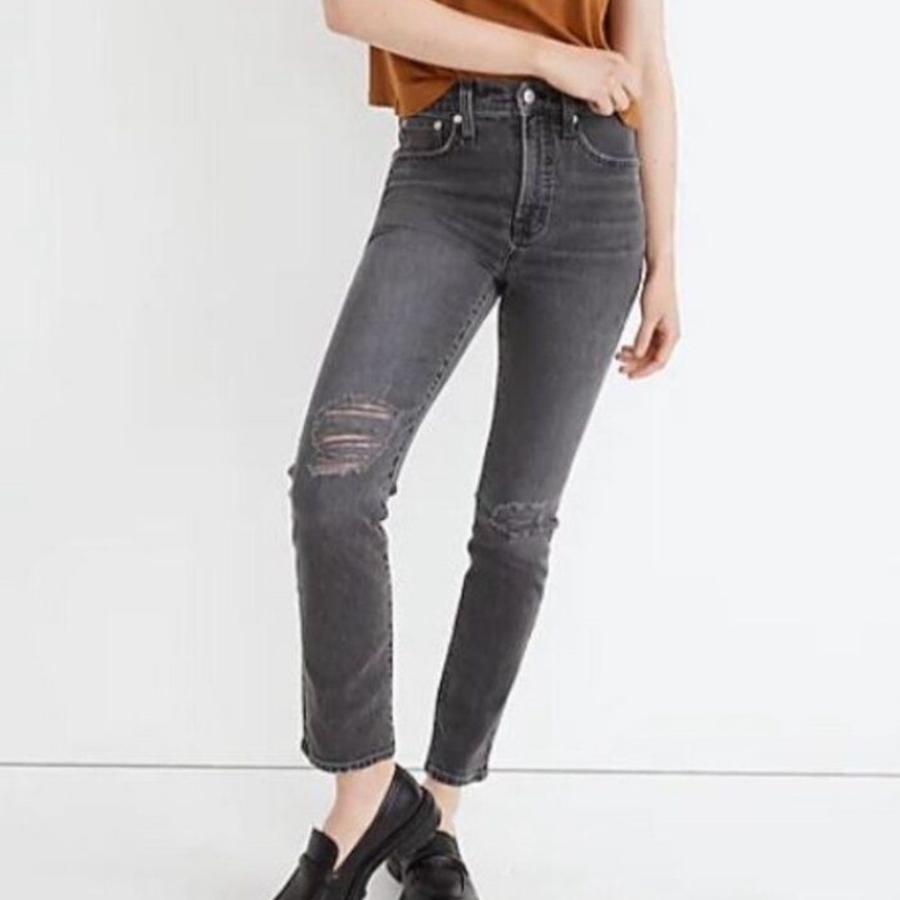 Madewell The Perfect Vintage Jean in Bartlett Wash: Ripped Edition Size 26 NWOT